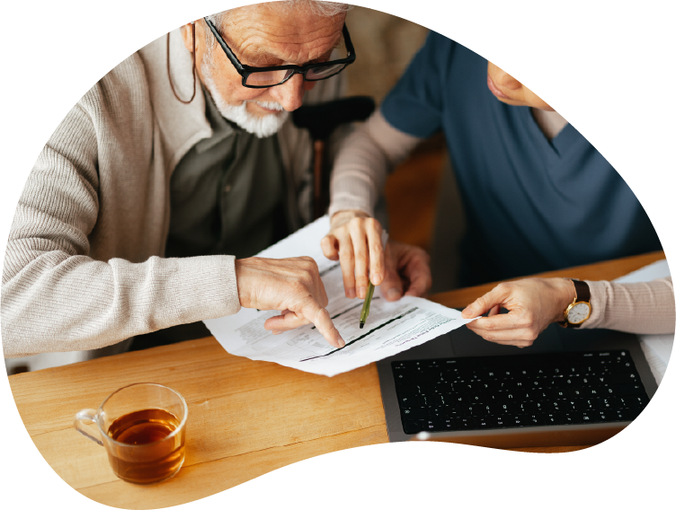 Nurse caring for an elderly woman