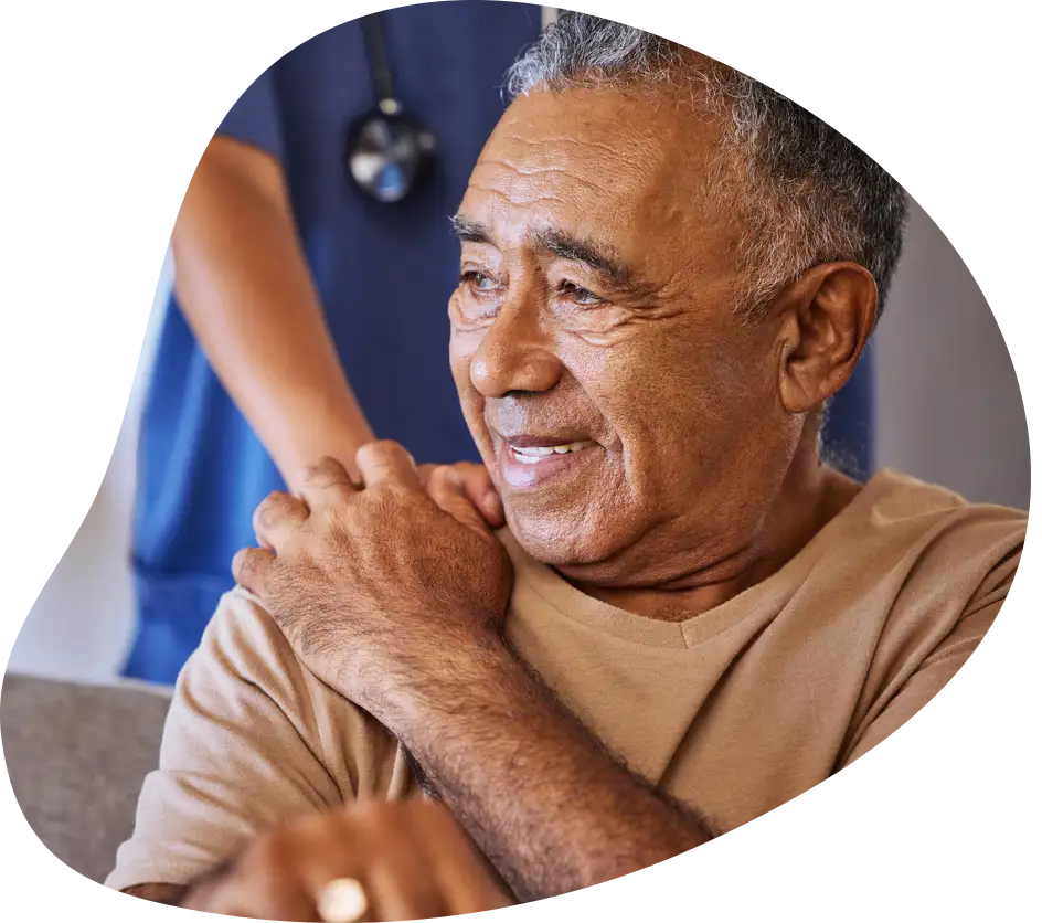 Nurse caring for an elderly woman